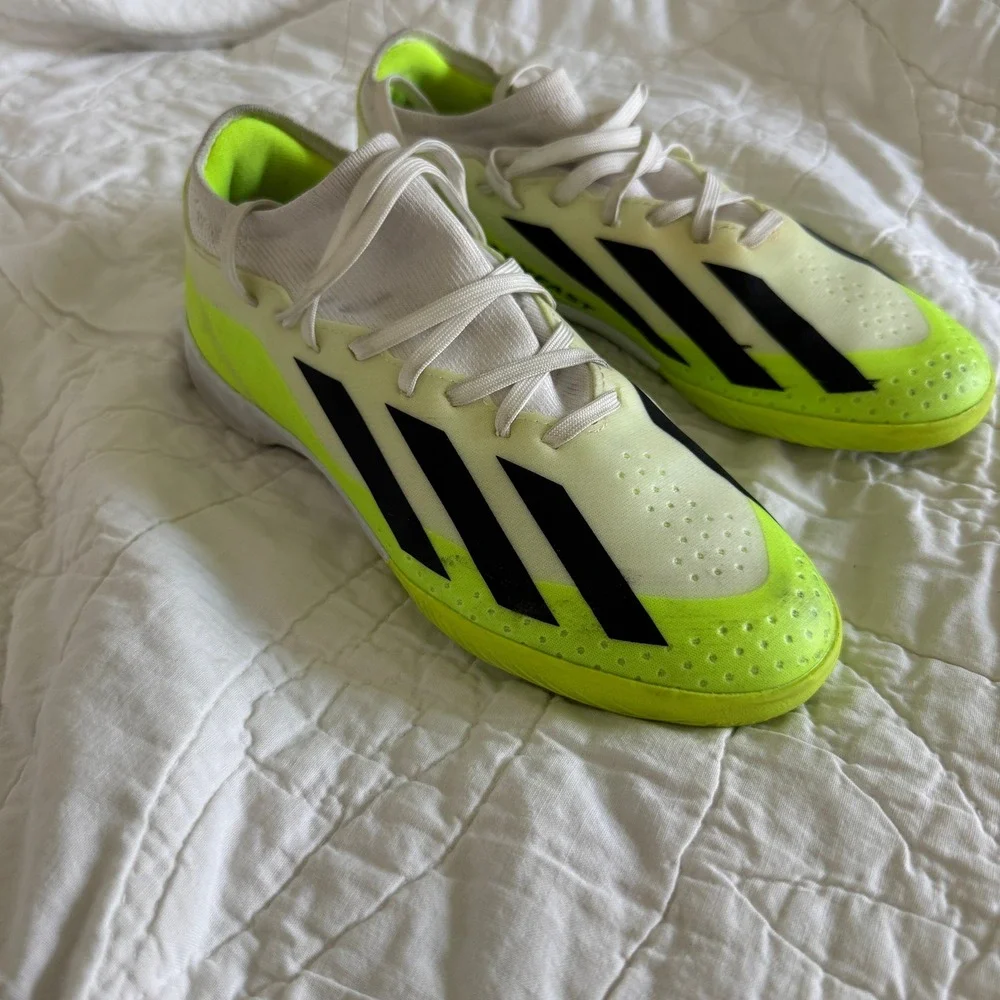 Adidas X Crazyfast.4 Indoor Soccer Shoes Lucid Lemon Black Men 4 Women 5.5